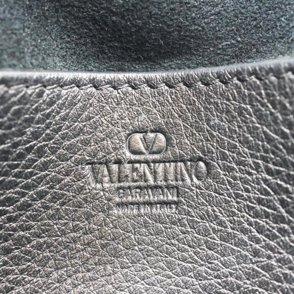 Valentino  Rockstud Flip Lock Small Grained Calfskin Leather Crossbody Bag Black - Picture 10 of 10